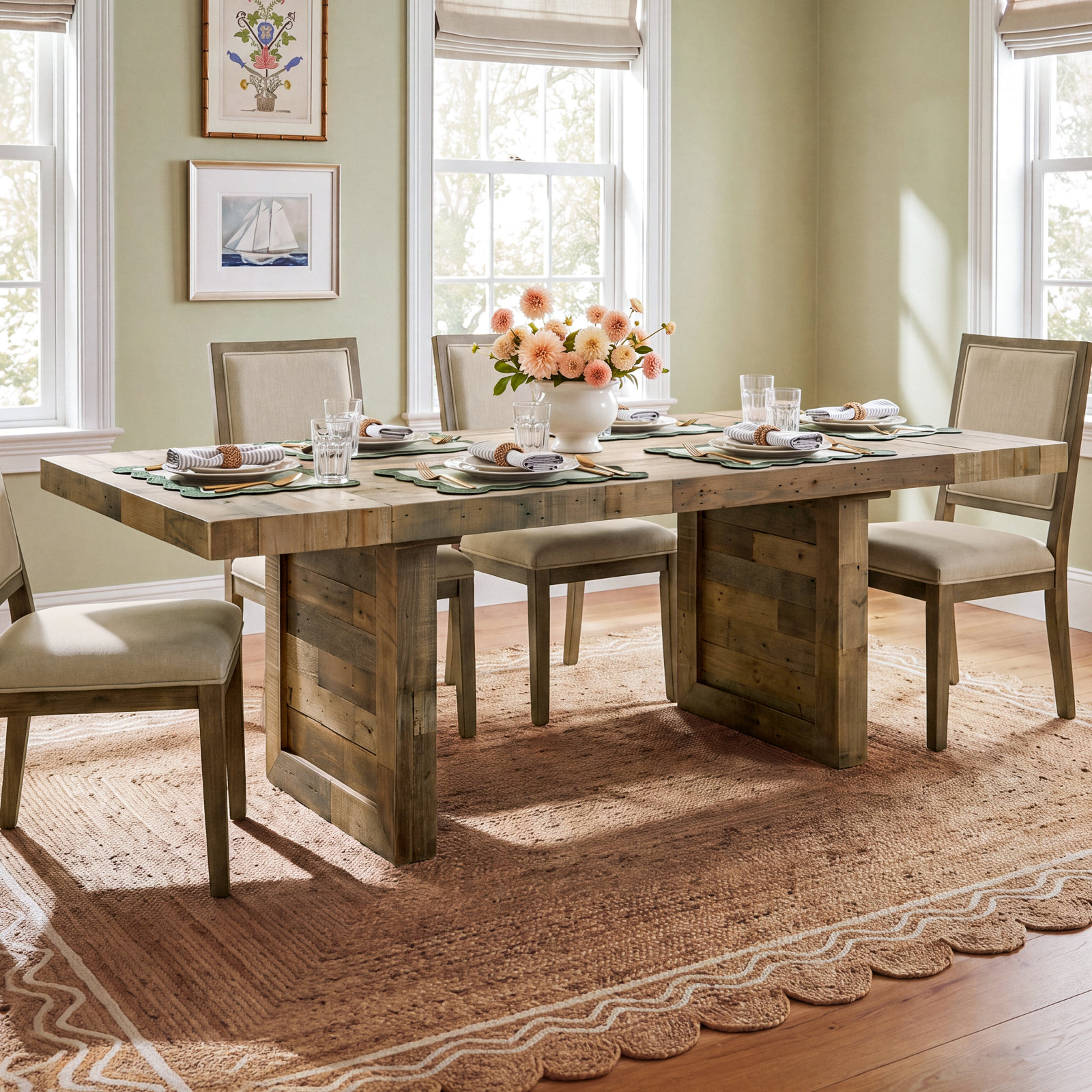 Lafond 82" Pine Dining Table, Natural