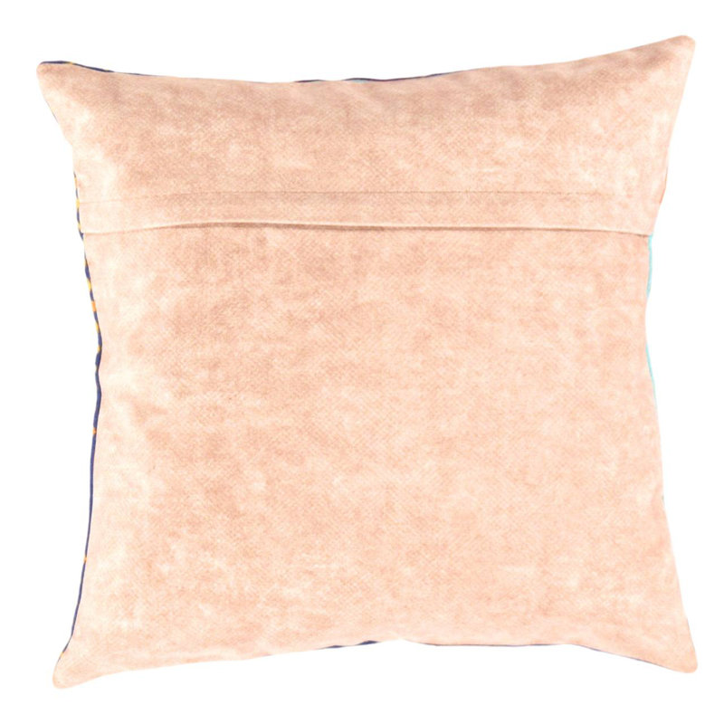 Coussin Turkish, H 16 po x l 16 po, Bleu marine / Malibu / Jaune oriental