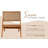 Gowers Patio Sense Sava Indoor Outdoor Folding Chair, Wicker ,Low Slung, Solid Acacia Wood - Tan Webbing