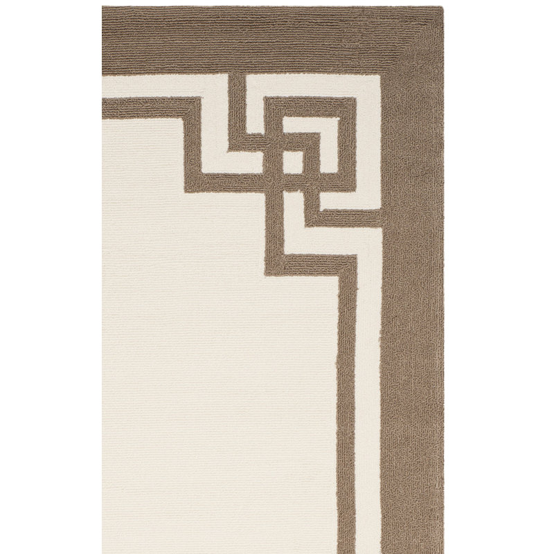 Tapis beige / brun crocheté à la main Asher, Rectangle de 5 pi x 8 pi