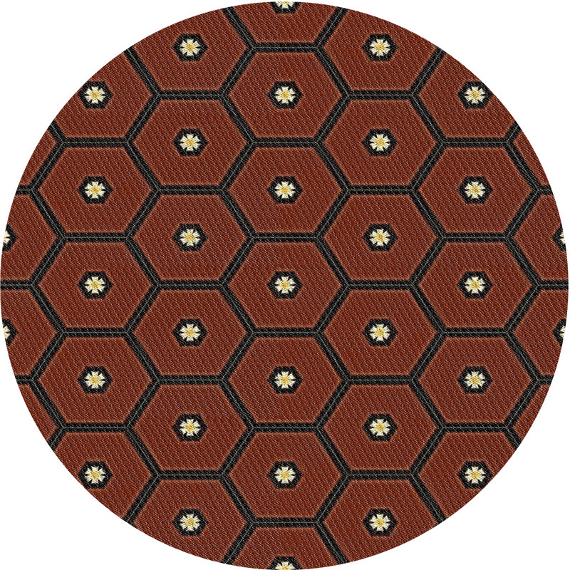 Tapis brun tissé à la machine, Rond 3 pi