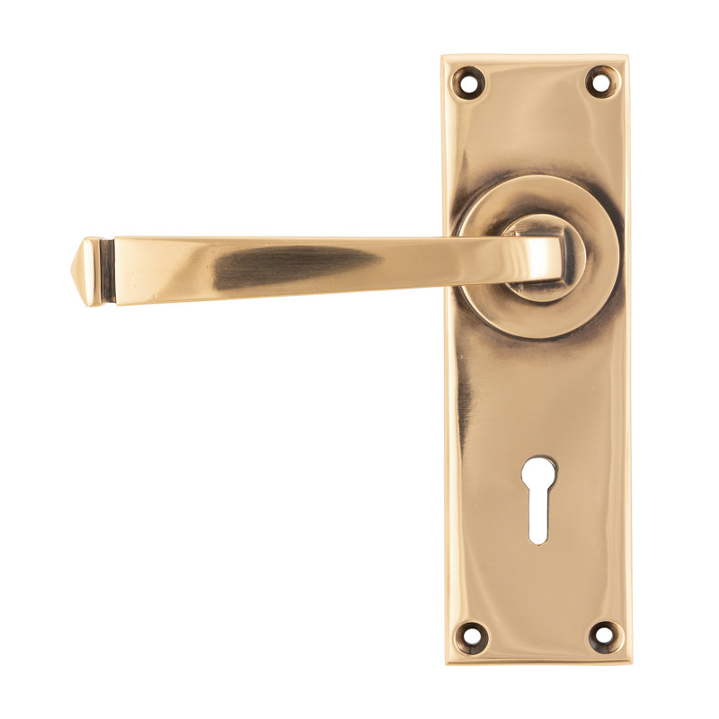 Polished Bronze Avon Lever Lock Set, Polished Bronze