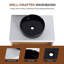 Meuble-lavabo flottant de 30 po avec lavabo vasque en veine de marbre noir, meuble-lavabo mural avec rangement ouvert, finition blanche avec décor en bois, conception moderne peu encombrante (livré dans 2 boîtes)-130833324
