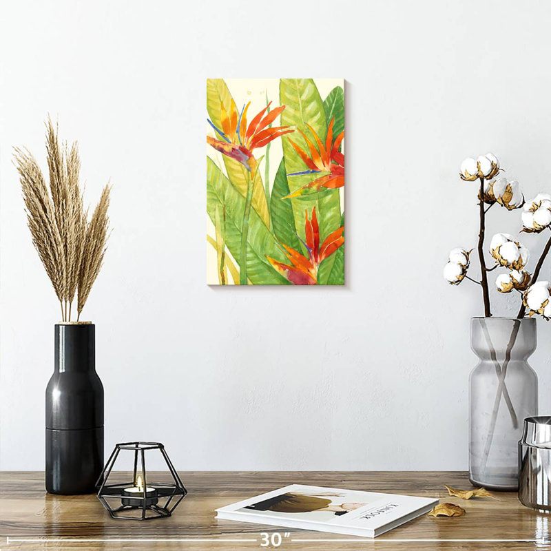 Harnek aquarelle fleurs tropicales I, H 12 po x l 8 po