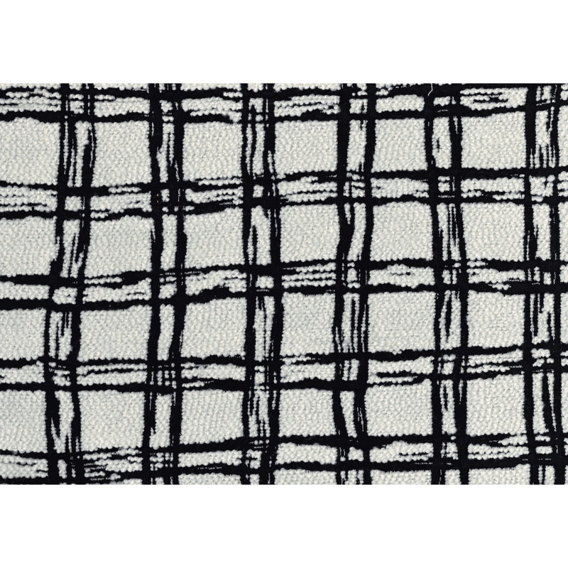 Élégant tissu noir et blanc, forme carrée, pouf rembourré avec support de poids de 300 lb, carré, base antidérapante, 16 x 16 x 16