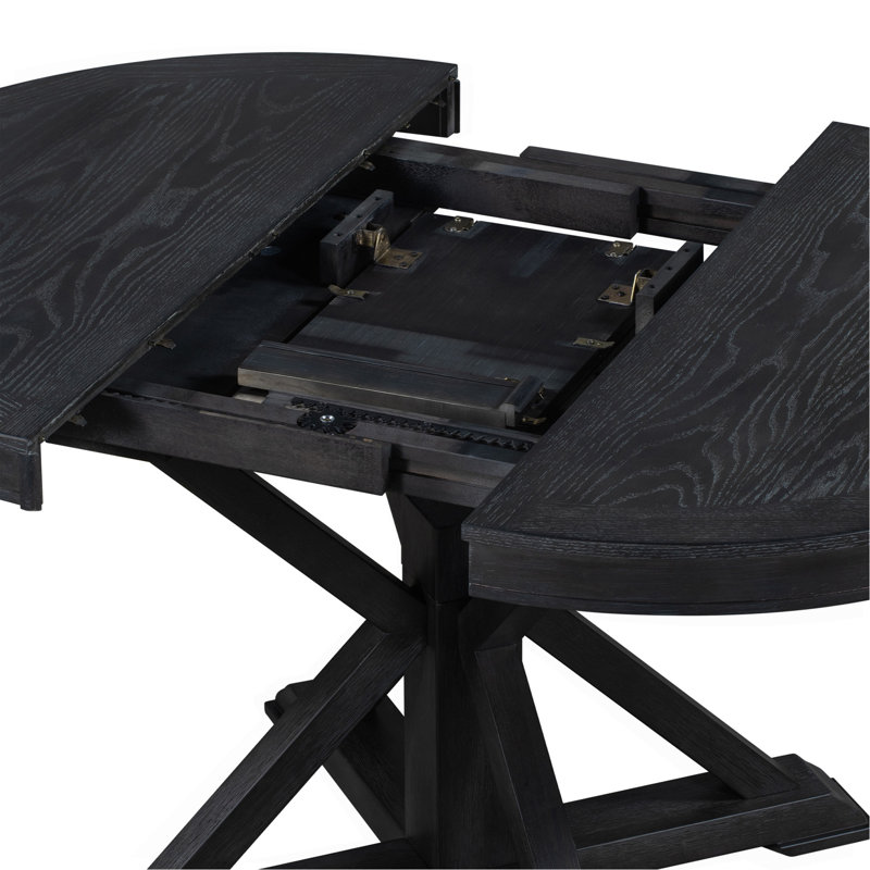 Table de salle à manger extensible rétro avec rallonge de 12 po pour la salle à manger et le salon (espresso), Espresso