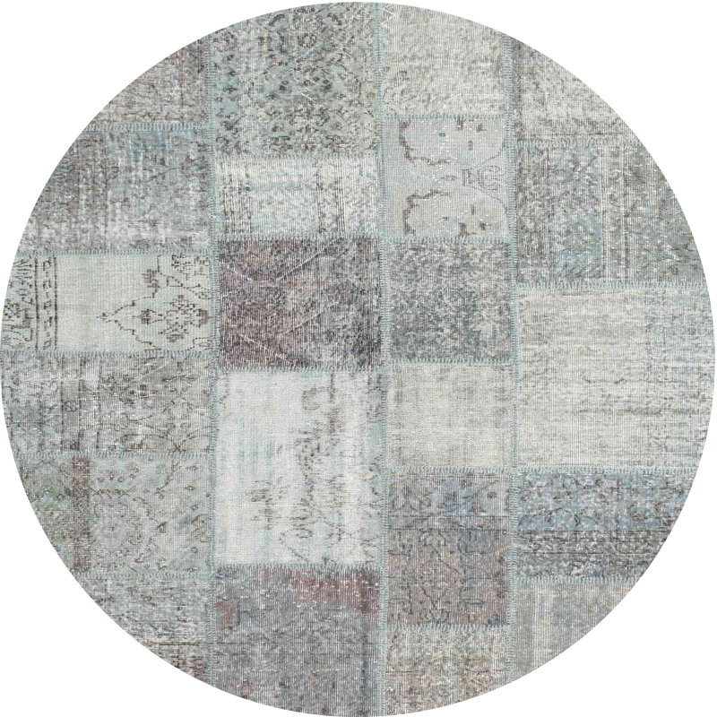 Tapis gris zone contemporaine, Rond 3 pi
