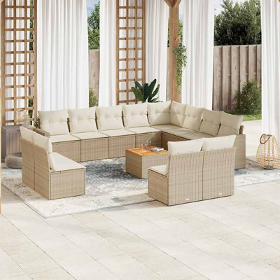 Grand canapé modulaire en rotin PE Vidaxl