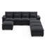Canapé modulaire en chenille de 116 po en forme de U avec quatre repose-pieds-132896425