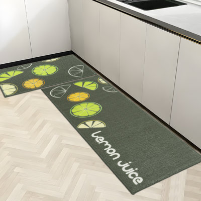 Non-skid Printed Kitchen Mat (set Of 2)