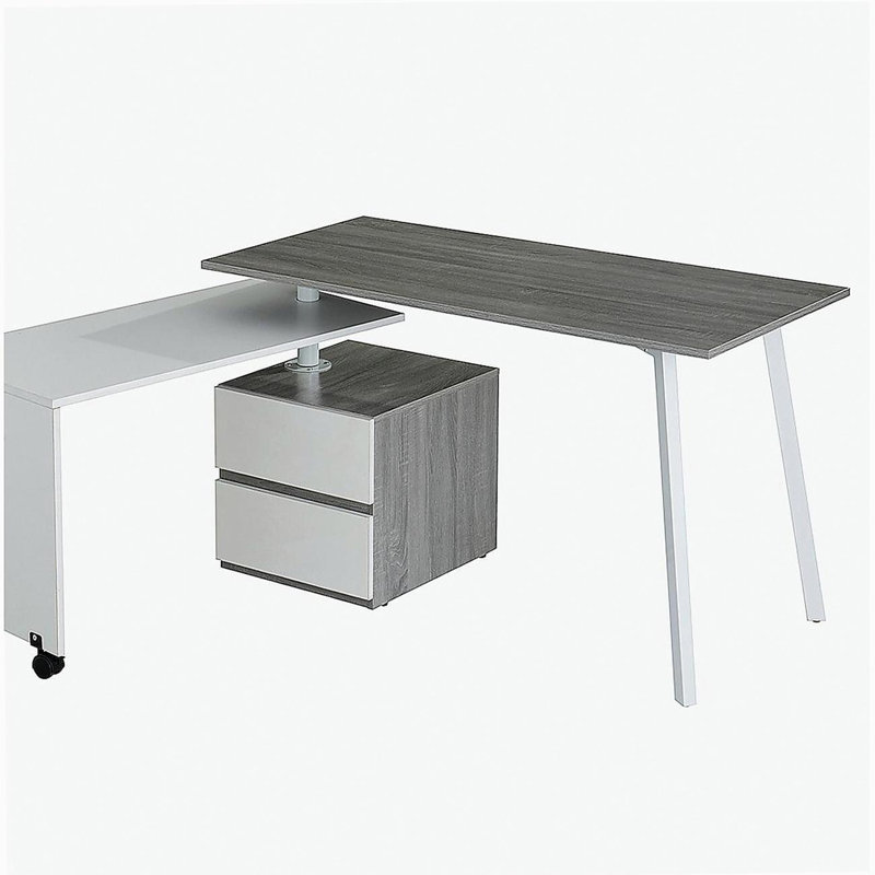 Techni Mobili Rotating Multi-Positional Modern Desk, Grey