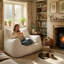 Ultra-Soft Corduroy Bean Bag Lounge Chair with Foam Filling