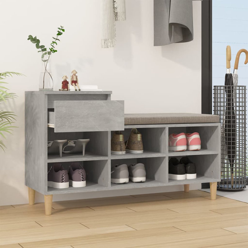 6 Pair Shoe Storage Cabinet, Grey
