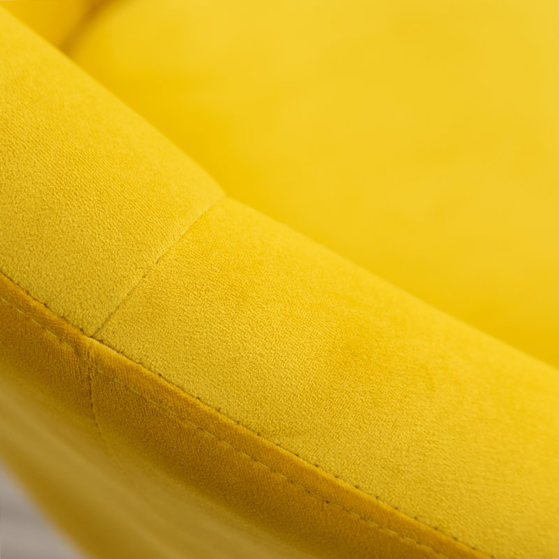 Fauteuil d'appoint pivotant de 28,25 po Gahn, Velours jaune