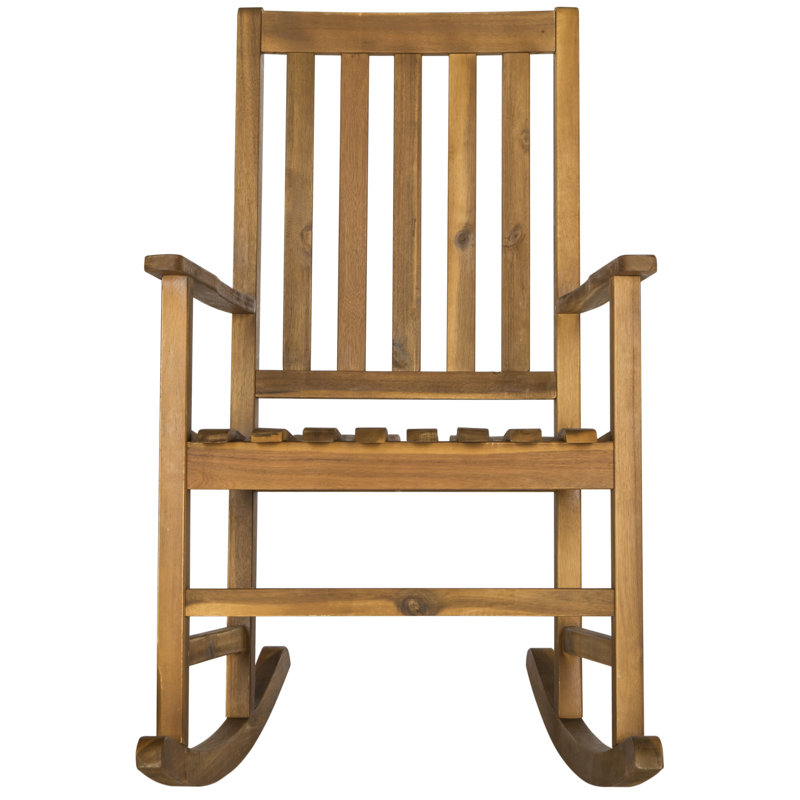 Chaise berçante d'extérieur en bois massif, Naturel