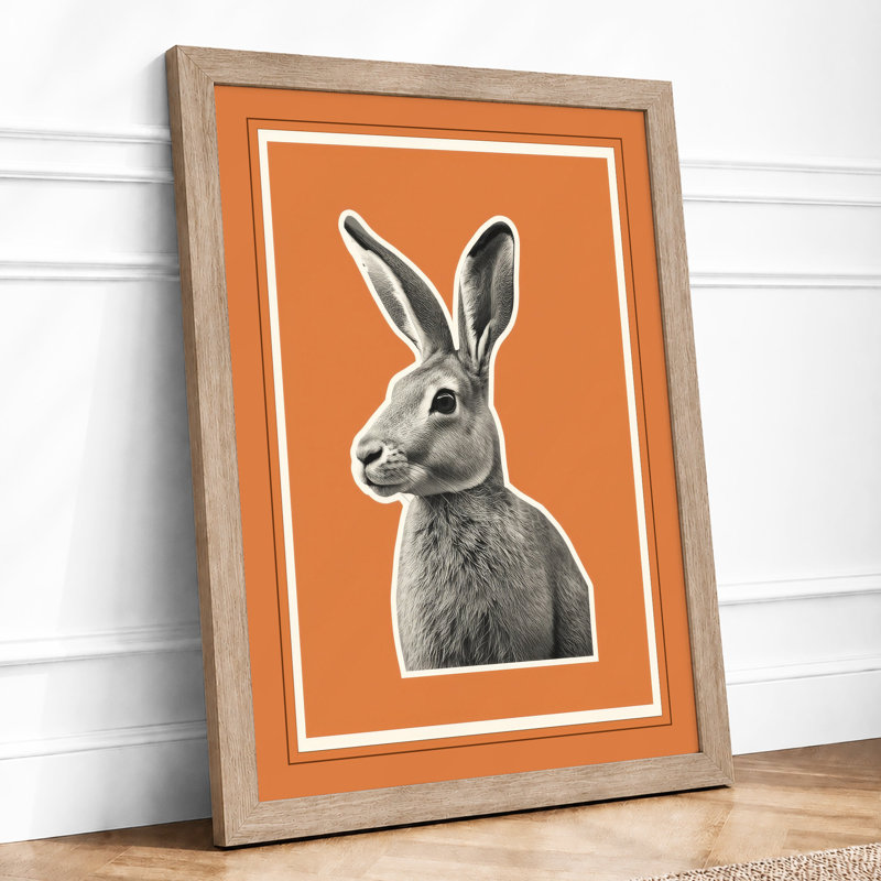 Hare In Profile Rustic - Print, A1 - 84.1 x 59.4 cm, Oak