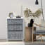 Table de bout à 3 tiroirs - Gris / noir-672383423