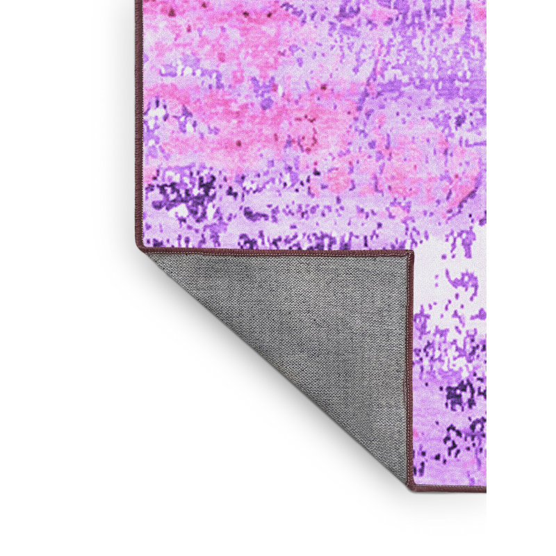 Washable Abstract Indoor Rug, Rectangle 7' x 9'