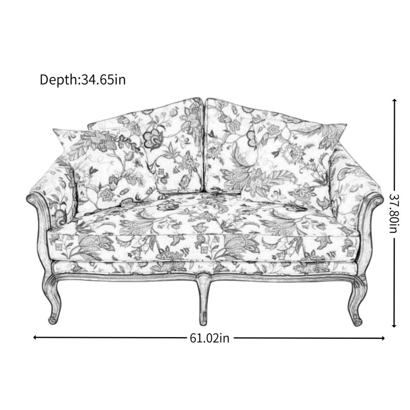 American Solid Wood Fabric Sofa