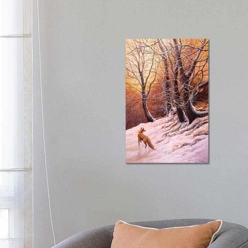 Winter Glow - Fox And Pheasant by Jeremy Paul - Wrapped Canvas Painting, 66.04 cm H x 45.72 cm W