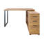 Bureau d'ordinateur en L avec 2 tiroirs, armoire de rangement et tablettes Comdesk