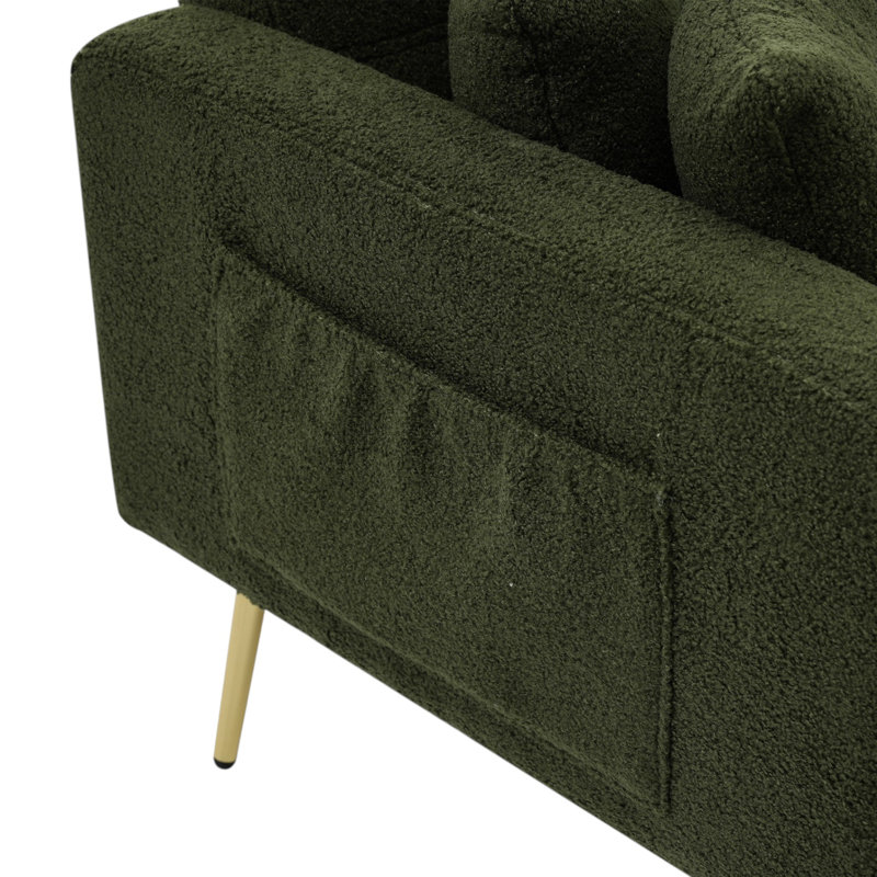 3 Seater Fabric Sofa Bed, Green