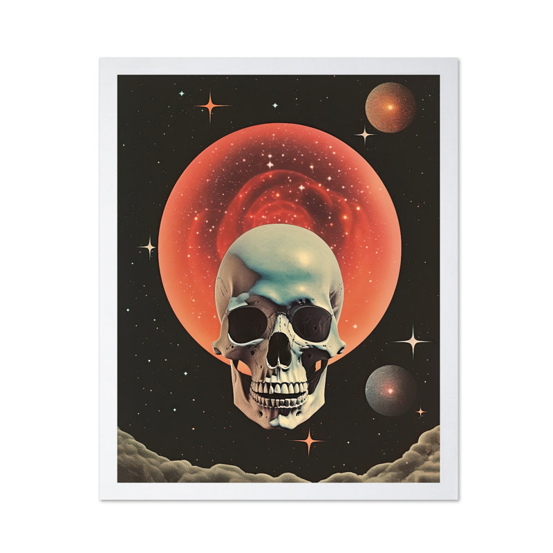 Crâne psychédélique, Poster, White Framed, 11"H x 14"W