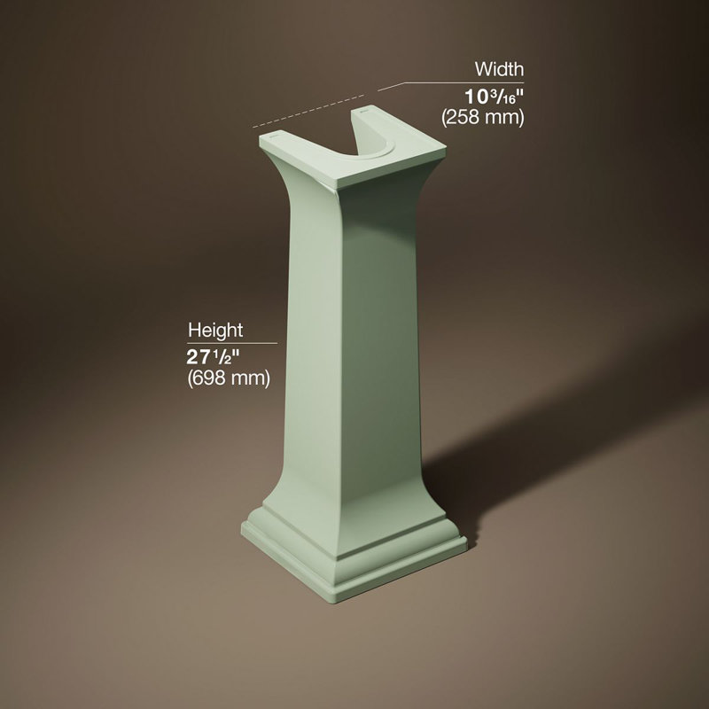 Memoirs Bathroom Sink Pedestal Only, Aspen Green