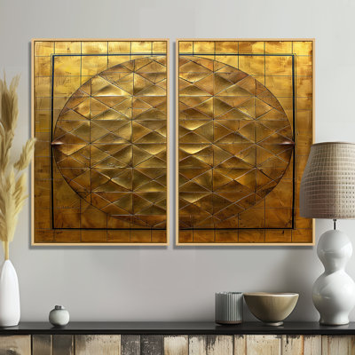 «Unity Flower Of Life Gold» - art mural abstrait géométrique