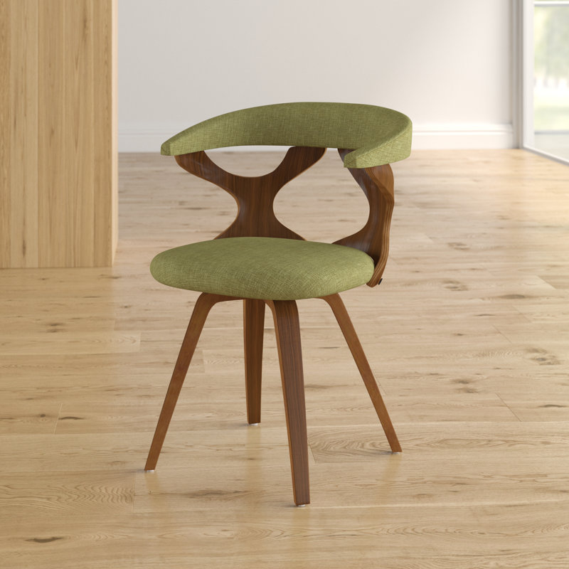 Laquietta Wingback Side Chair, Teal Polyester, Walnut