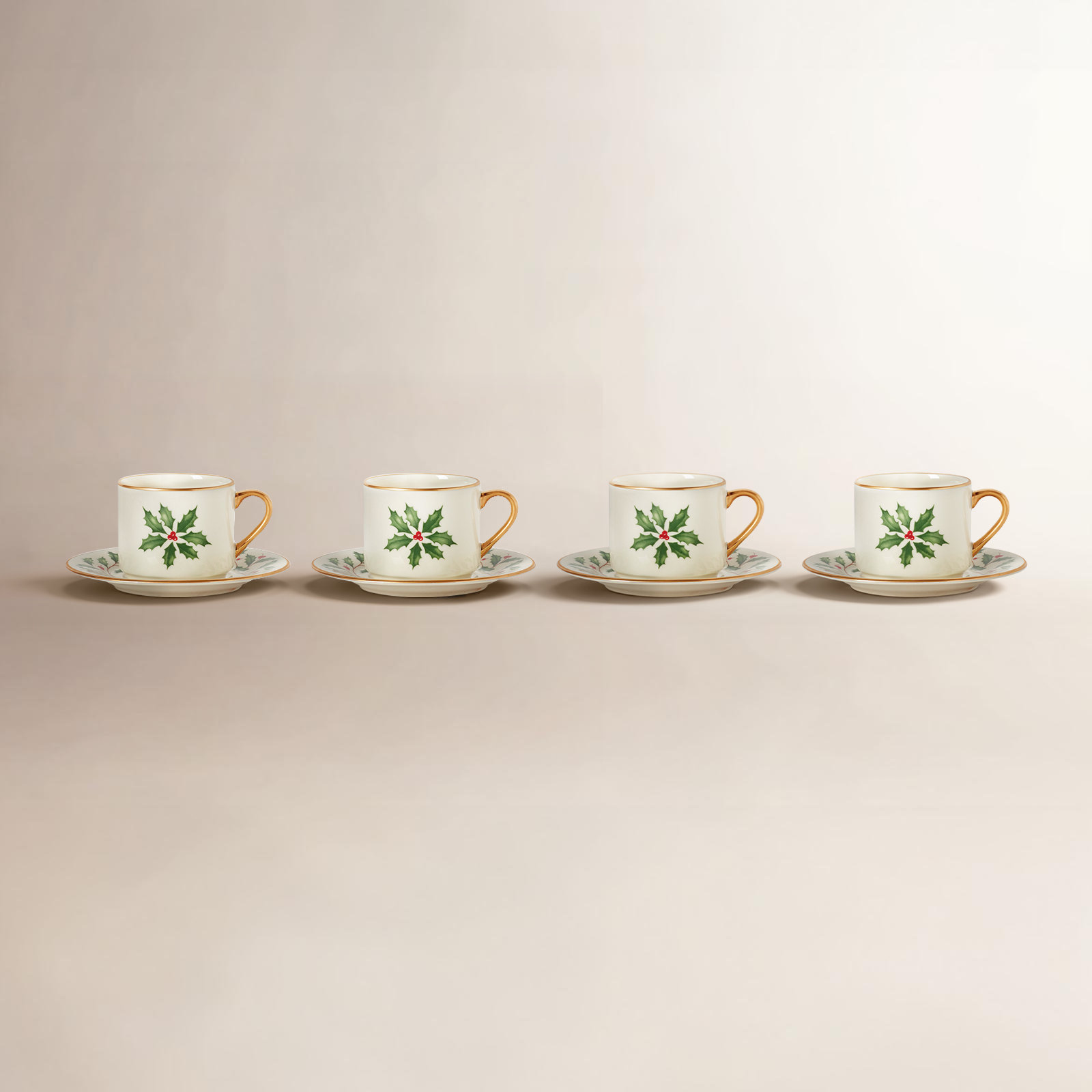 Holiday Espresso Cup & Saucer, S/4