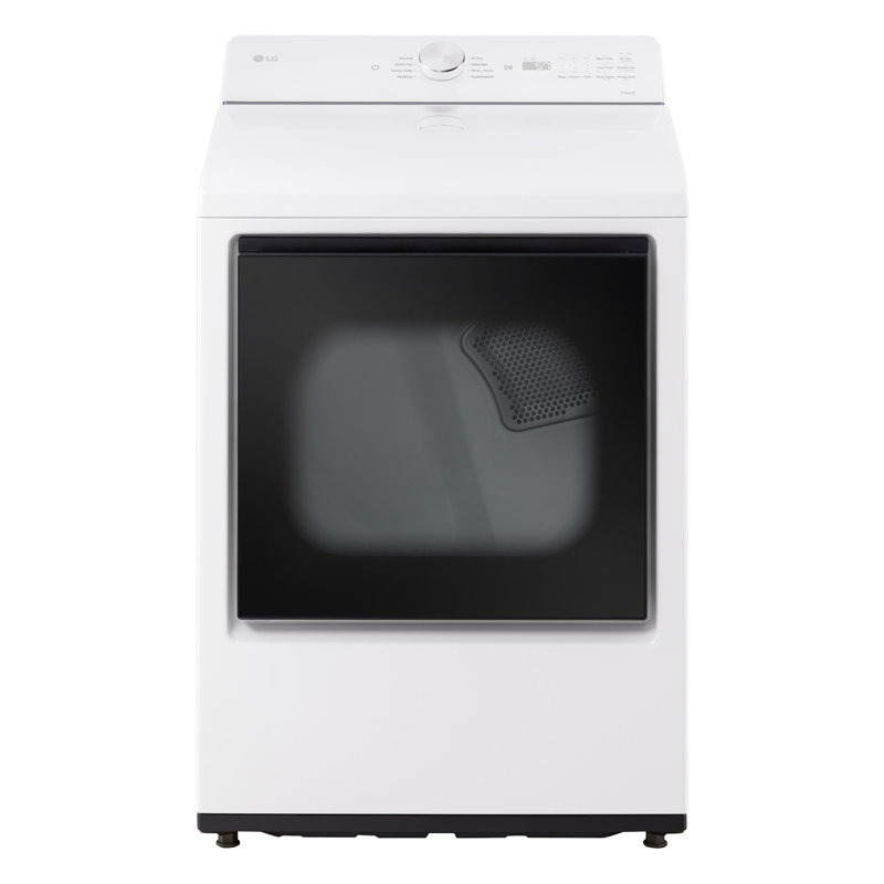 LG Ultra Large Capacity Rear Control Electric Dryer with AI Sensing and ThinQ® Smart Features, 7.3 cu. ft., White