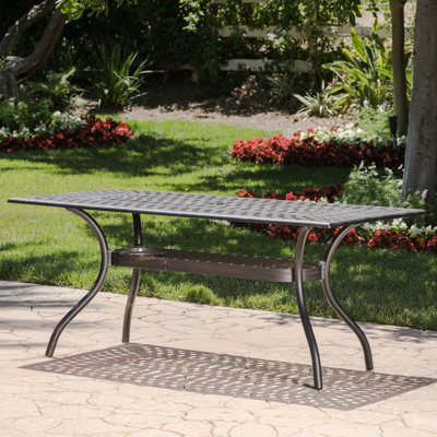 Table de patio rectangulaire en cuivre 68 po 68 po