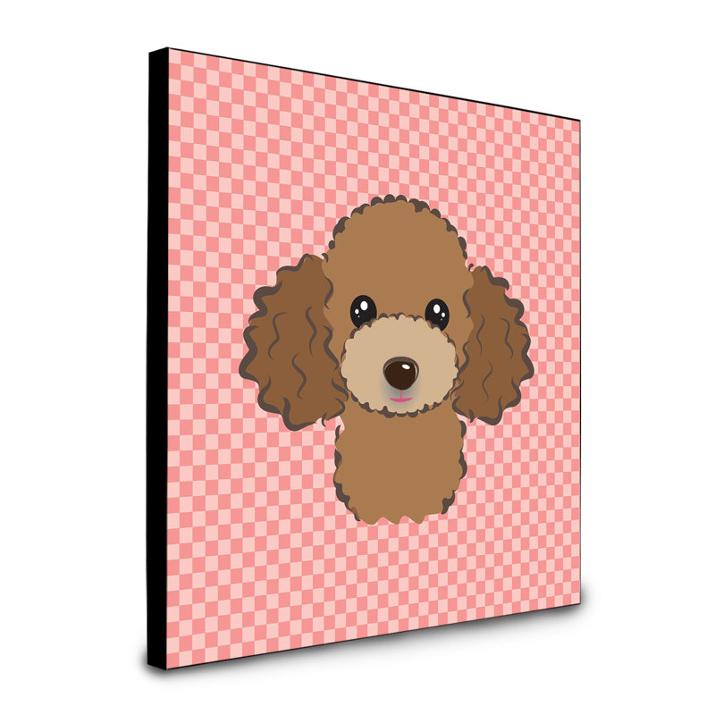 Panneau mural d’art Dungorbery, Rose, Brun Poodle