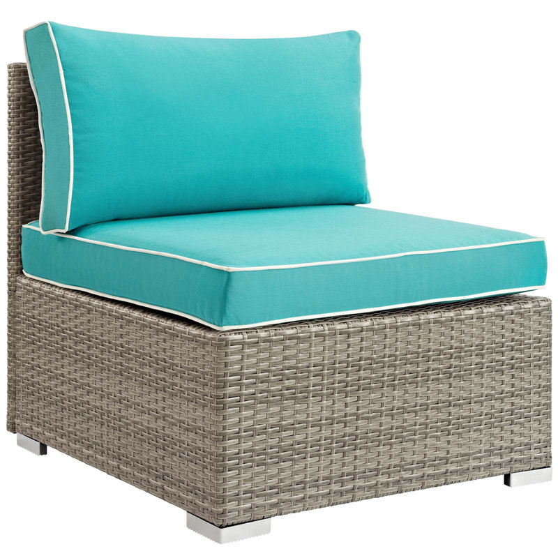 Fauteuil d'extérieur en tissu Bocabec par Havenside Home par Modway, Sunbrella® turquoise