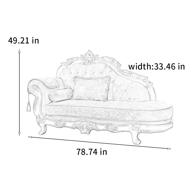 Chaise confortable sculptée en bois massif, Left Hand Facing