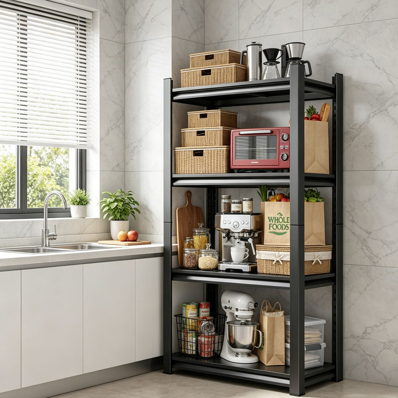 Étagère de rangement H 63 po pour tablettes de rangement à 4 niveaux