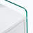Double-drawer bedside table. The board surface is MDF with white grain sticker, and both sides are transparent tempered glass. The design is simple and elegant, with excellent storage functions.