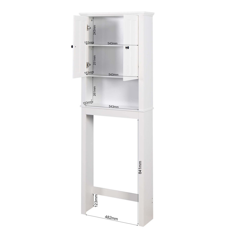 Armoire de rangement de salle de bain en bois au-dessus de la toilette avec tablette réglable, conception compacte et durable