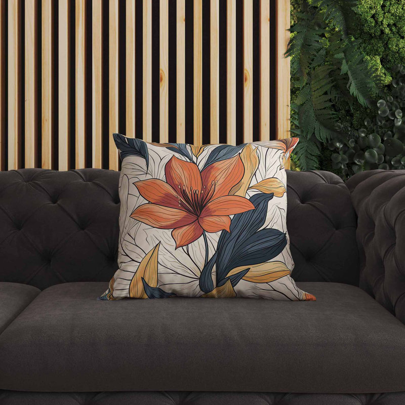 Painted Desert Flora intérieur / extérieur 20 x 20, Square 20", Orange/Beige