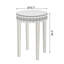Table de bout ronde à miroir d'appoint, plateau de table en verre argenté, cadre en diamant écrasé, pieds de miroir en cristal, P 9,7 po x H 28,33 po | Idée de cadeau