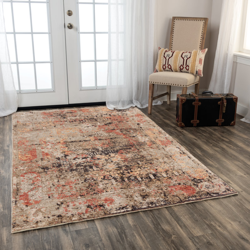 Tapis en laine tissé à la machine, Rectangulaire 8 pi x 10 pi