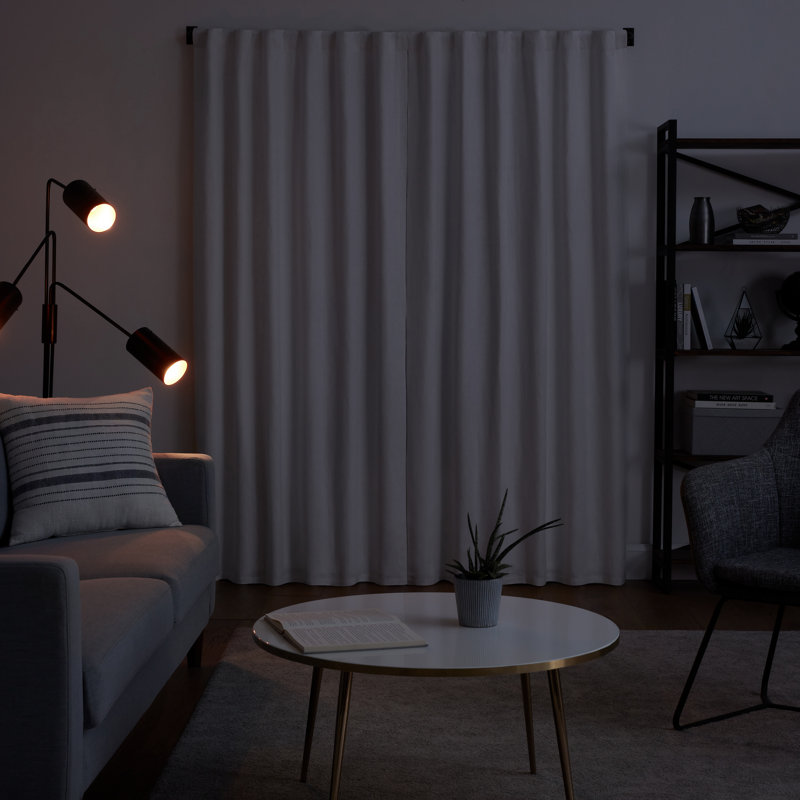 Modern Dark Brown Steel Wall Mounted Blackout Curtain Rod Set