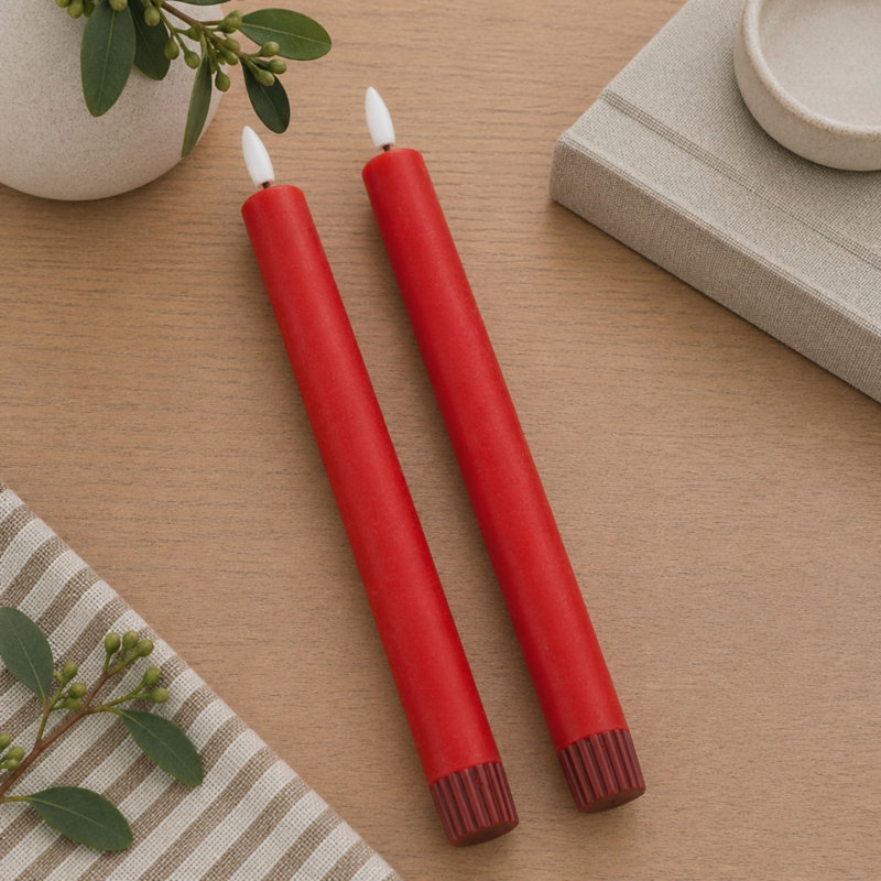 Bougie FIA Wick Taper, Cône de 9,5 po x 0,75 po, Rouge