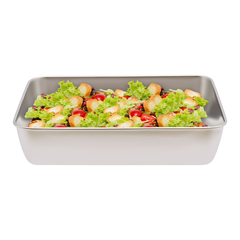 Plat de cuisson rectangulaire en acier inoxydable