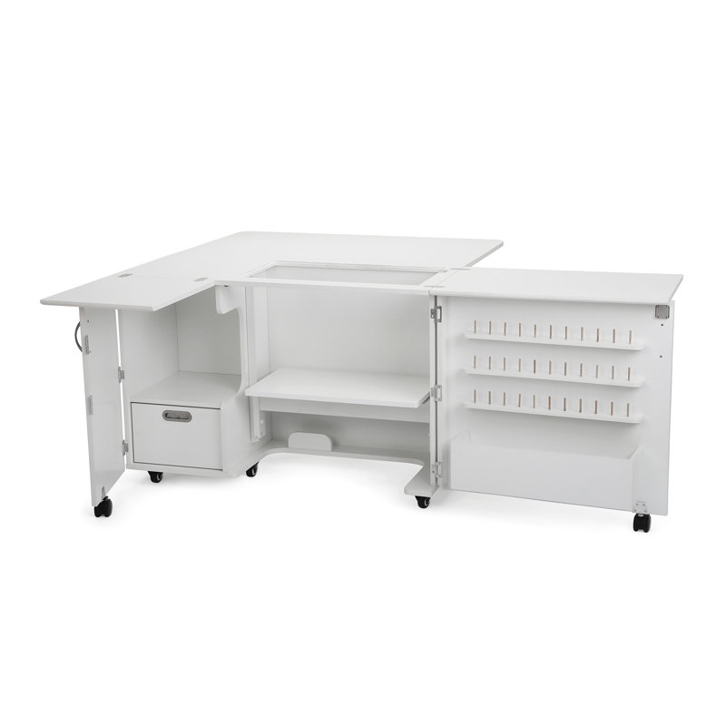 Armoire de couture avec dispositif de levage hydraulique pour machine Wallaby par Kangaroo Sewing Furniture