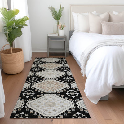 Tapis noir intérieur / extérieur lavable à la machine Christain ACN1443