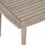 Table de salle à manger carrée d'extérieur grise en bois avec des pieds droits