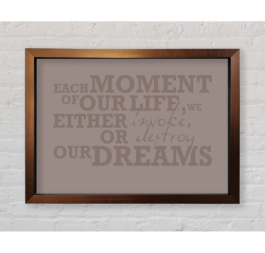 Bima Motivational Quote Each Moment Of Our Life Lilac Framed Print Wall Art