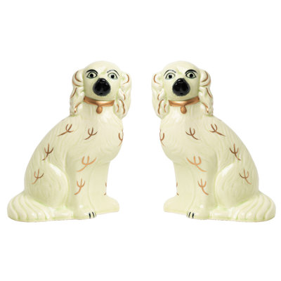Hardrian Ivory/Gold Staffordshire Dogs Large